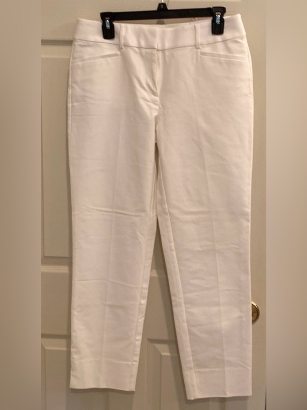 Ann Taylor LOFT White Cropped Tailored Pants
